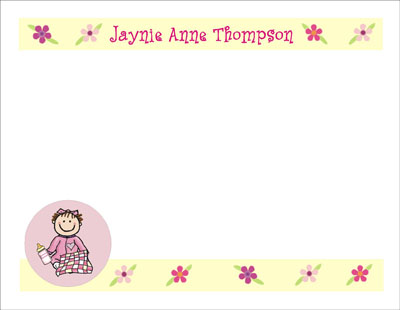 Pen At Hand Stick Figures Stationery - Baby Blanket - Girl Pen At Hand Stick Figures Stationery - Baby Blanket - Girl