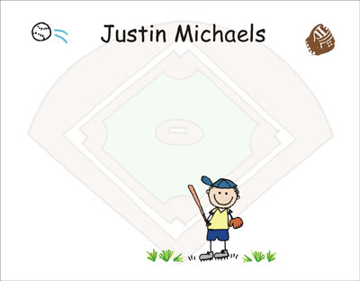 Pen At Hand Stick Figures Stationery - Baseball Pen At Hand Stick Figures Stationery - Baseball