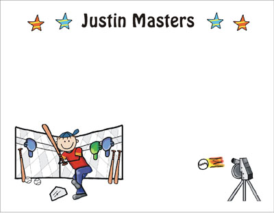 Pen At Hand Stick Figures Stationery - Batting Cages Pen At Hand Stick Figures Stationery - Batting Cages