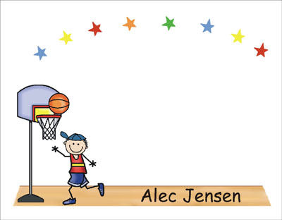Pen At Hand Stick Figures Stationery - BBALL - Boy Pen At Hand Stick Figures Stationery - BBALL - Boy