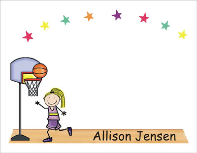 Pen At Hand Stick Figures Stationery - BBALL - Girl Pen At Hand Stick Figures Stationery - BBALL - Girl