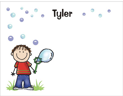 Pen At Hand Stick Figures Stationery - Bubbles - Boy Pen At Hand Stick Figures Stationery - Bubbles - Boy