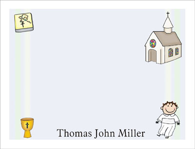Pen At Hand Stick Figures Stationery - Christening 2 - Boy Pen At Hand Stick Figures Stationery - Christening 2 - Boy