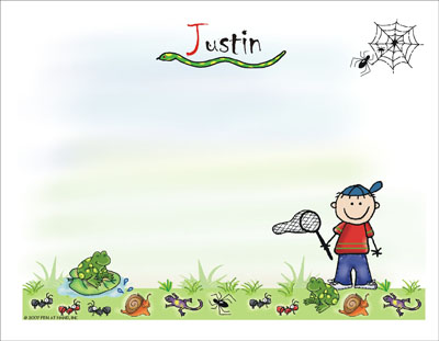 Pen At Hand Stick Figures Stationery - Critters 2 Pen At Hand Stick Figures Stationery - Critters 2
