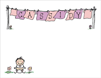 Pen At Hand Stick Figures Stationery - Diaper - Girl Pen At Hand Stick Figures Stationery - Diaper - Girl