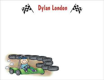 Pen At Hand Stick Figures Stationery - Gokart - Boy Pen At Hand Stick Figures Stationery - Gokart - Boy