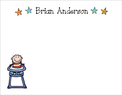 Pen At Hand Stick Figures Stationery - Highchair - Boy Pen At Hand Stick Figures Stationery - Highchair - Boy