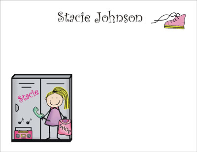 Pen At Hand Stick Figures Stationery - Locker - Girl Pen At Hand Stick Figures Stationery - Locker - Girl