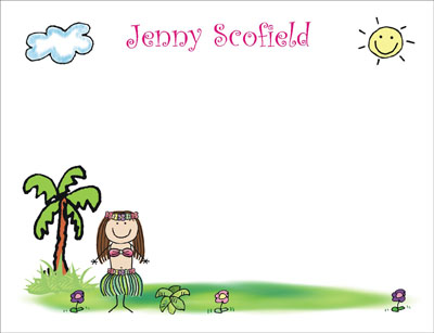 Pen At Hand Stick Figures Stationery - Luau Pen At Hand Stick Figures Stationery - Luau
