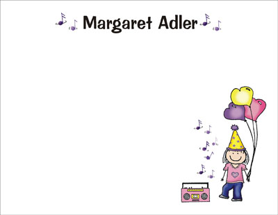 Pen At Hand Stick Figures Stationery - Music Dance - Girl Pen At Hand Stick Figures Stationery - Music Dance - Girl