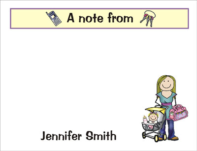 Pen At Hand Stick Figures Stationery - On The Go Mom