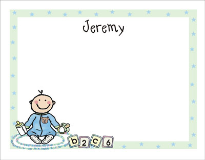 Pen At Hand Stick Figures Stationery - PJ - Boy