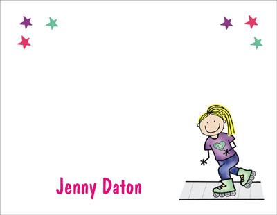 Pen At Hand Stick Figures Stationery - Rollerblade - Girl Pen At Hand Stick Figures Stationery - Rollerblade - Girl