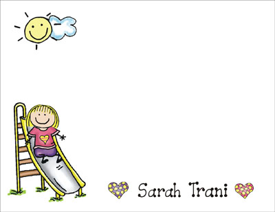 Pen At Hand Stick Figures Stationery - Slide - Girl Pen At Hand Stick Figures Stationery - Slide - Girl