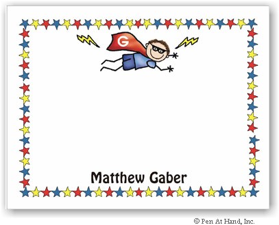 Pen At Hand Stick Figures Stationery - Super Hero Pen At Hand Stick Figures Stationery - Super Hero