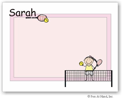 Pen At Hand Stick Figures Stationery - Tennis - Girl