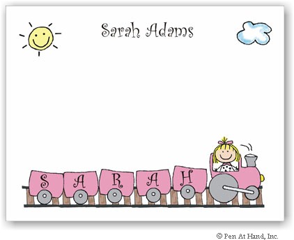 Pen At Hand Stick Figures Stationery - Train - Girl Pen At Hand Stick Figures Stationery - Train - Girl