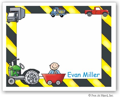 Pen At Hand Stick Figures Stationery - Trucks - Boy