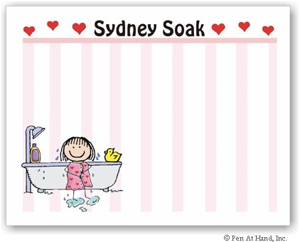 Pen At Hand Stick Figures Stationery - Tub Wallpaper - Girl