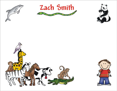 Pen At Hand Stick Figures Stationery - Zoo - Boy Pen At Hand Stick Figures Stationery - Zoo - Boy
