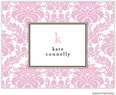Stationery/Thank You Notes by PicMe Prints - Damask Pink (Folded) Stationery/Thank You Notes by PicMe Prints - Damask Pink (Folded)