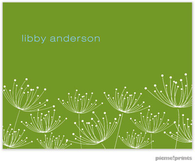 Stationery/Thank You Notes by PicMe Prints - Dandelions Cilantro (Folded) Stationery/Thank You Notes by PicMe Prints - Dandelions Cilantro (Folded)