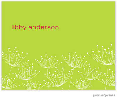 Stationery/Thank You Notes by PicMe Prints - Dandelions Chartreuse (Folded) Stationery/Thank You Notes by PicMe Prints - Dandelions Chartreuse (Folded)