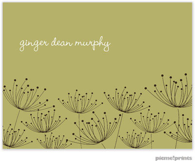 Stationery/Thank You Notes by PicMe Prints - Dandelions Moss (Folded) Stationery/Thank You Notes by PicMe Prints - Dandelions Moss (Folded)