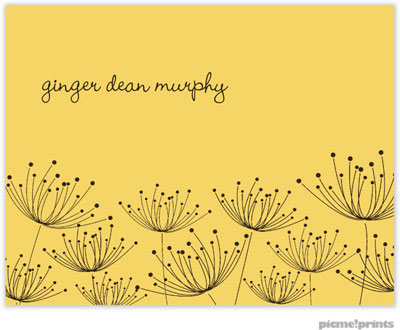 Stationery/Thank You Notes by PicMe Prints - Dandelions Wheat (Folded)