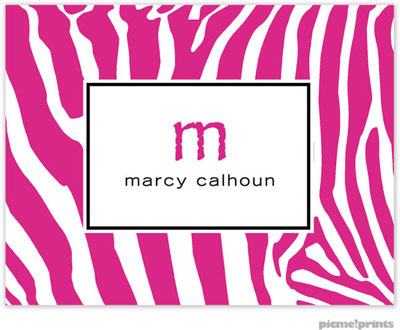 Stationery/Thank You Notes by PicMe Prints - Zany Zebra Hot Pink (Folded) Stationery/Thank You Notes by PicMe Prints - Zany Zebra Hot Pink (Folded)
