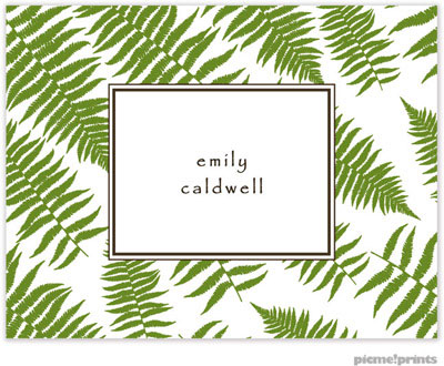 Stationery/Thank You Notes by PicMe Prints - Ferns Cilantro (Folded) Stationery/Thank You Notes by PicMe Prints - Ferns Cilantro (Folded)