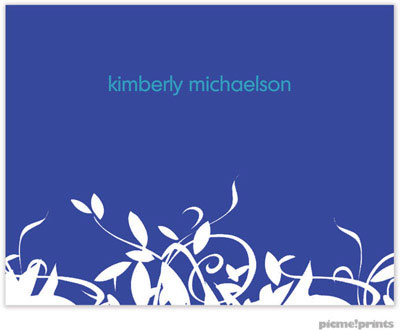 Stationery/Thank You Notes by PicMe Prints - Honeysuckle Cobalt (Folded)