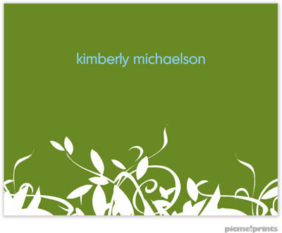 Stationery/Thank You Notes by PicMe Prints - Honeysuckle Cilantro (Folded) Stationery/Thank You Notes by PicMe Prints - Honeysuckle Cilantro (Folded)