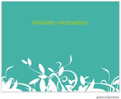 Stationery/Thank You Notes by PicMe Prints - Honeysuckle Turquoise (Folded) Stationery/Thank You Notes by PicMe Prints - Honeysuckle Turquoise (Folded)