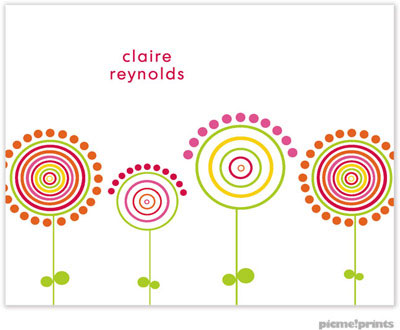 Stationery/Thank You Notes by PicMe Prints - Lollies White (Folded) Stationery/Thank You Notes by PicMe Prints - Lollies White (Folded)