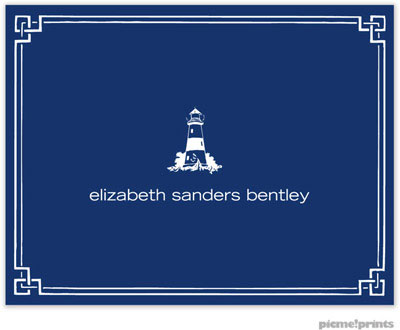 Stationery/Thank You Notes by PicMe Prints - Classic Border Navy (Folded) Stationery/Thank You Notes by PicMe Prints - Classic Border Navy (Folded)
