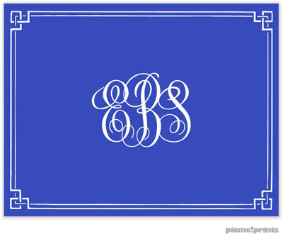 Stationery/Thank You Notes by PicMe Prints - Classic Border Cobalt (Folded) Stationery/Thank You Notes by PicMe Prints - Classic Border Cobalt (Folded)