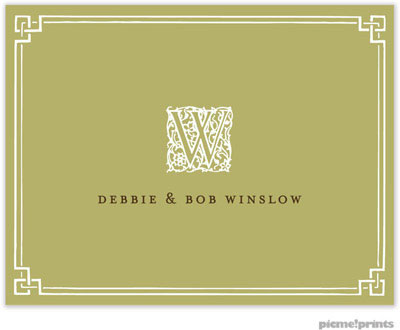 Stationery/Thank You Notes by PicMe Prints - Classic Border Moss (Folded) Stationery/Thank You Notes by PicMe Prints - Classic Border Moss (Folded)
