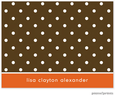Stationery/Thank You Notes by PicMe Prints - Dots On Chocolate Tangerine (Folded) Stationery/Thank You Notes by PicMe Prints - Dots On Chocolate Tangerine (Folded)