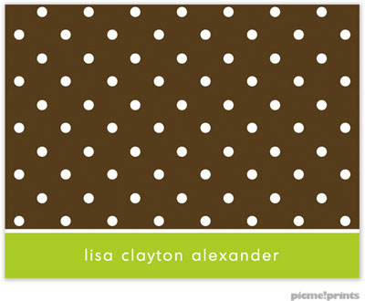 Stationery/Thank You Notes by PicMe Prints - Dots On Chocolate Chartreuse (Folded)
