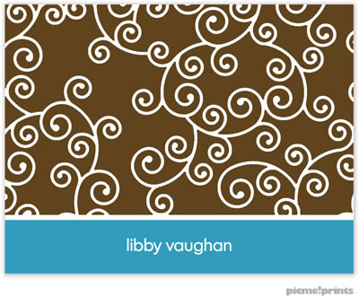 Stationery/Thank You Notes by PicMe Prints - Happy Scrolls Chocolate Peacock (Folded) Stationery/Thank You Notes by PicMe Prints - Happy Scrolls Chocolate Peacock (Folded)