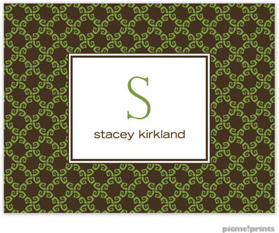 Stationery/Thank You Notes by PicMe Prints - Mediterranean Lime on Chocolate (Folded)