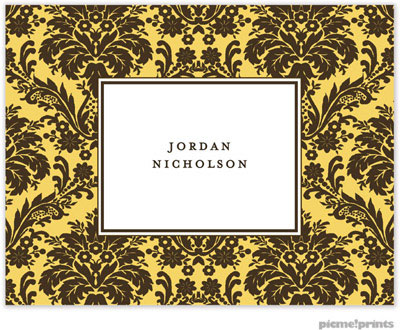 Stationery/Thank You Notes by PicMe Prints - Damask Wheat (Folded) Stationery/Thank You Notes by PicMe Prints - Damask Wheat (Folded)