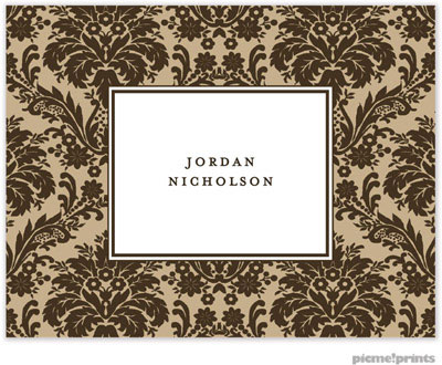 Stationery/Thank You Notes by PicMe Prints - Damask Tan (Folded) Stationery/Thank You Notes by PicMe Prints - Damask Tan (Folded)