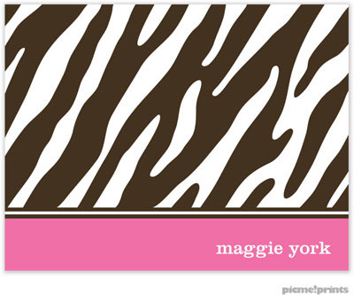 Stationery/Thank You Notes by PicMe Prints - Espresso Zebra Bubblegum (Folded)