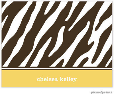 Stationery/Thank You Notes by PicMe Prints - Espresso Zebra Wheat (Folded)