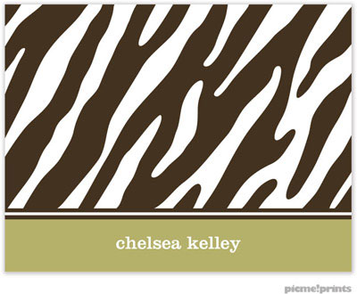 Stationery/Thank You Notes by PicMe Prints - Espresso Zebra Moss (Folded) Stationery/Thank You Notes by PicMe Prints - Espresso Zebra Moss (Folded)