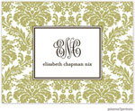 Stationery/Thank You Notes by PicMe Prints - Damask Moss (Folded)