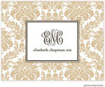 Stationery/Thank You Notes by PicMe Prints - Damask Tan (Folded)