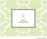 Stationery/Thank You Notes by PicMe Prints - Damask Spring Green (Folded)